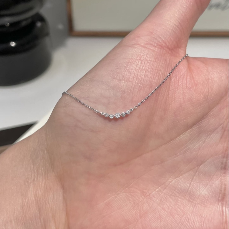Luz de luxo sorriso diamante linha clavícula corrente feminino simples curvo incrustado zircônio All-Match colar