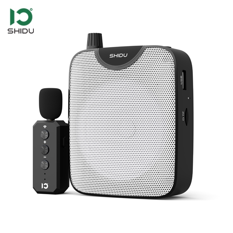 SHIDU Amplificador de Voz Portátil 30W Microfone de Lapela Sem Fio e Bluetooth para Professor e Guia Turístico