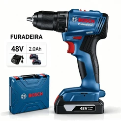 Parafusadeira Furadeira de Impacto 48V Bateria Profissional 54Nm Kit Com Maleta e Acessórios