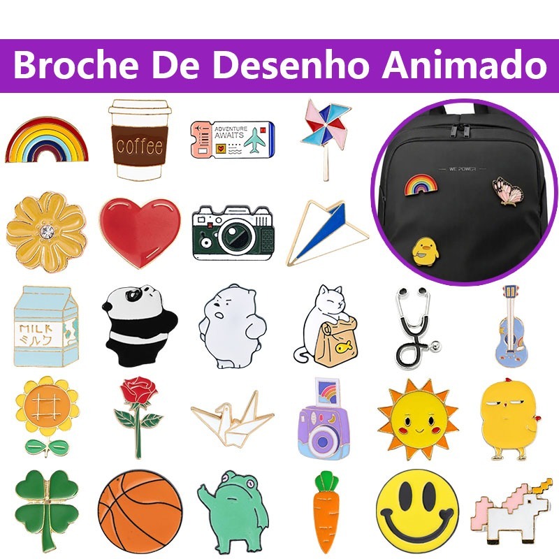 80 Estilos Moda Broche Dos Desenhos Animados Bonito Liga Alfinetes Badge Pin Mochila Decoração