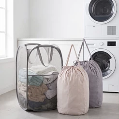 Cesto Tecido grande de Roupas Organizador Dobrável Multiuso Brinquedo Lavanderia Banheiro