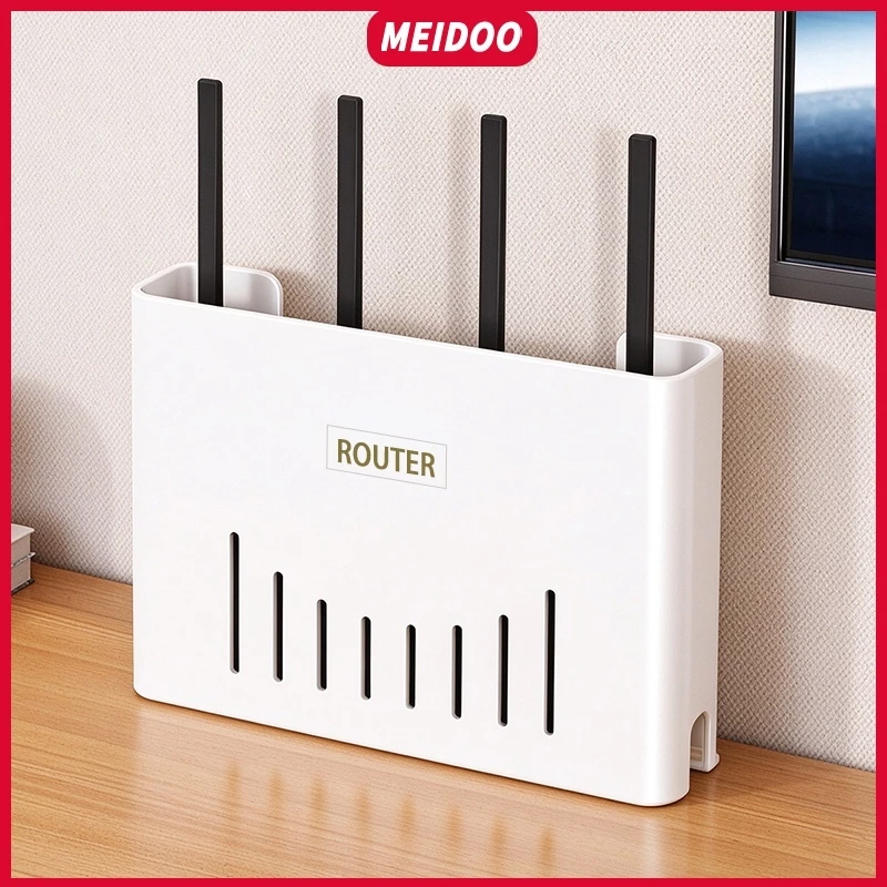 MEIDOO Suporte para roteador, caixa de armazenamento Wi-Fi, armazenamento oculto, montagem na parede