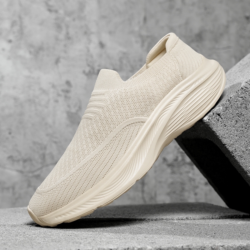 Tênis De Malha Masculino Ultra Leve Respirável Sapatos De Caminhada Confortável Antiderrapante Casual Deslizamento Em Mo