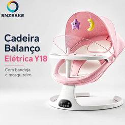 Snzeske [PIX] Cadeira de Balanço Elétrica Y18 para Bebê com Bandeja Removível Controle Remoto e Músicas Integradas