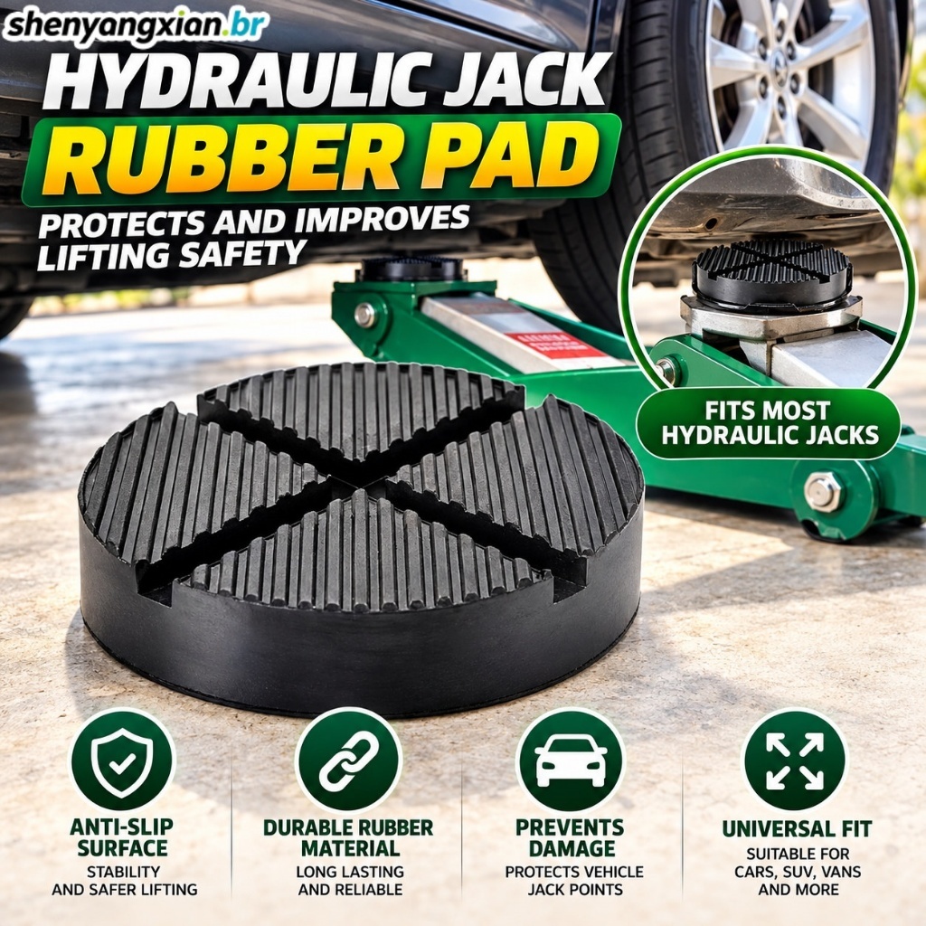 Jack Pads de Borracha com Ranhuras, Adaptador Preto para Elevador Automotivo, Suporte de Trilho para Macaco Hidráulico