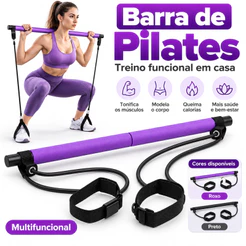 92CM Barra Pilates Elástico Bastão Exercícios Aparelho Academia Portátil Treino Musculação Yoga Fortalecimento
