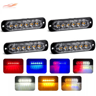 6 led Luz Estroboscópica De Carro De Alerta De Grelha Piscando Emergência Para Caminhão Reboque Farol Lateral 12v