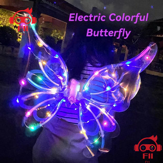 Asas De Borboleta Elétrica Colorida LED Fada Foto Punch Crianças Brinquedos Ao Ar Livre