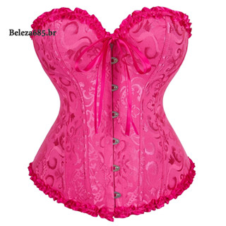 Corset Espartilho Cinta Modeladora Acessório de lingerie Corpete Top Bustier Sexy Feminino Lingerie Floral Jacquard Satin