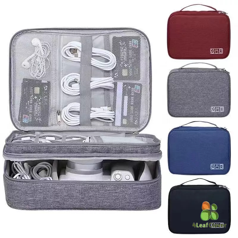 Bolsa Organizadora De Cabos USB Portátil Com Alça Para Acessórios Eletrônicos/Papelaria/Maquiagem Cosmética