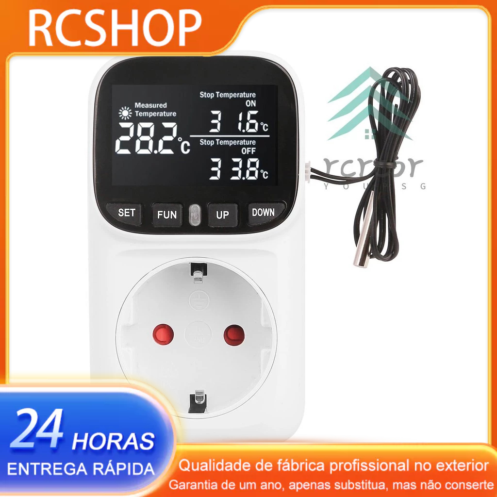 230V 16A Tomada Controladora De Temperatura Display Digital De Alta Precisão Termostato Inteligente Tela Táctil Do Tanque De Peixe Interruptor Temporizador Pré-Definido De Aquecimento Resfriamento Regu