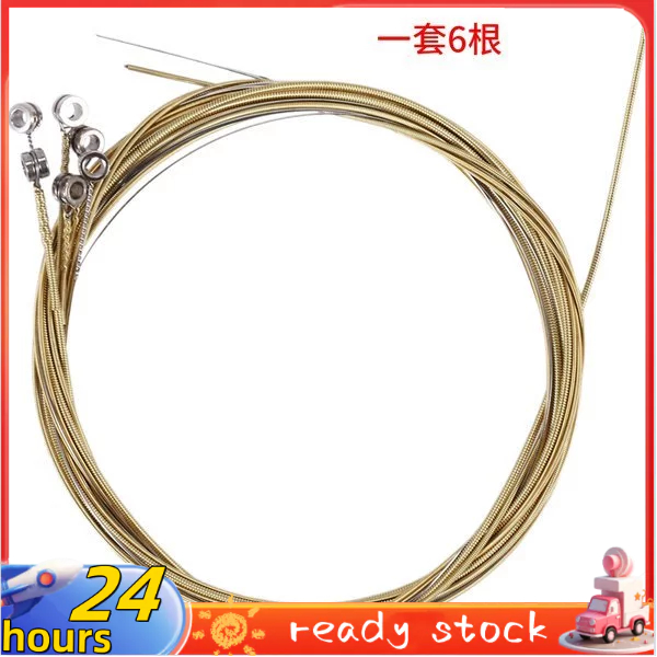 6 Pcs Substituição De Cordas De Aço Para Violão Acústico Novo Silver + Brass