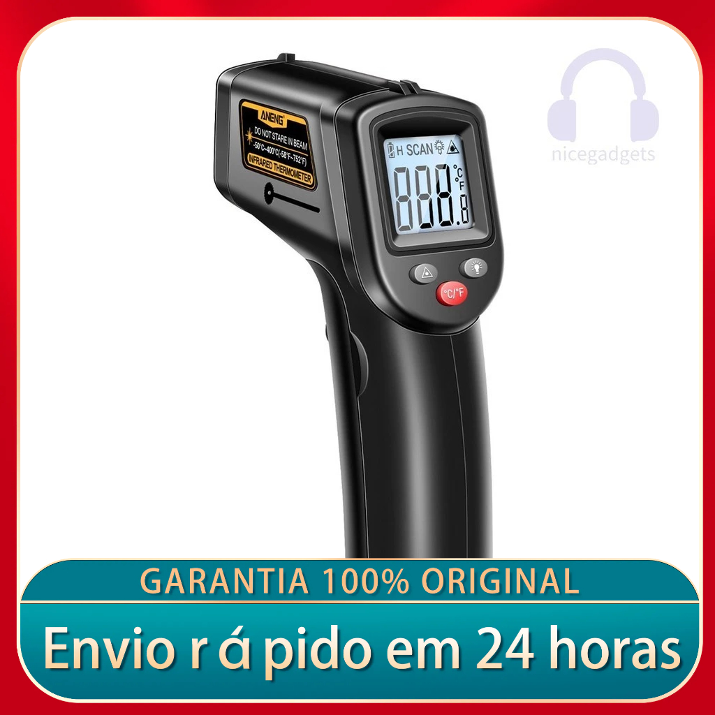 ANENG TH201-50 ° C ~ 400/- 58 F 752 Termômetro Infravermelho Sem Contato A Laser IR Digital De Temperatura De Mão Industrial Para Cozinha Automoti