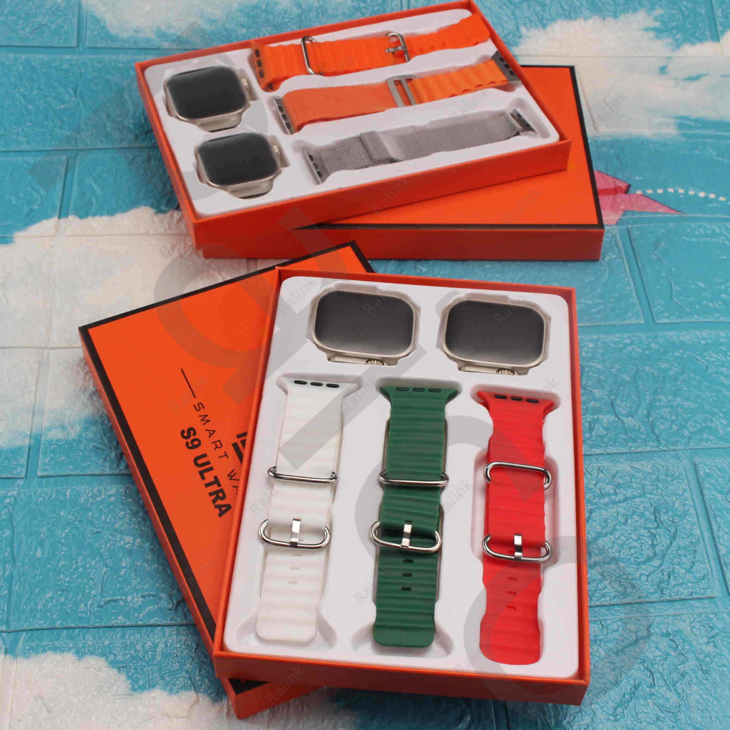 Kit Smart watch Relógio Inteligente S9 Ultra 3 Em 2 Digital De Esportivos De Relógios Com Dígitos De Chamada De Relógios