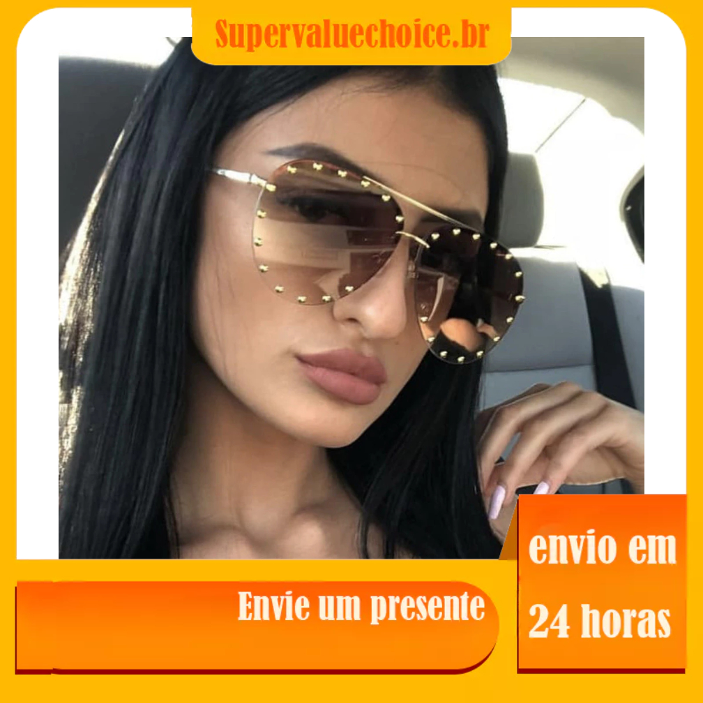 Rebites Metálicos Óculos de Sol de Moldura Grande Óculos de Sol Europeus Americanos Óculos de Sol Fashion Toad Glasses