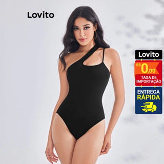 Lovito Body Casual com Recorte para Mulheres LBE03083