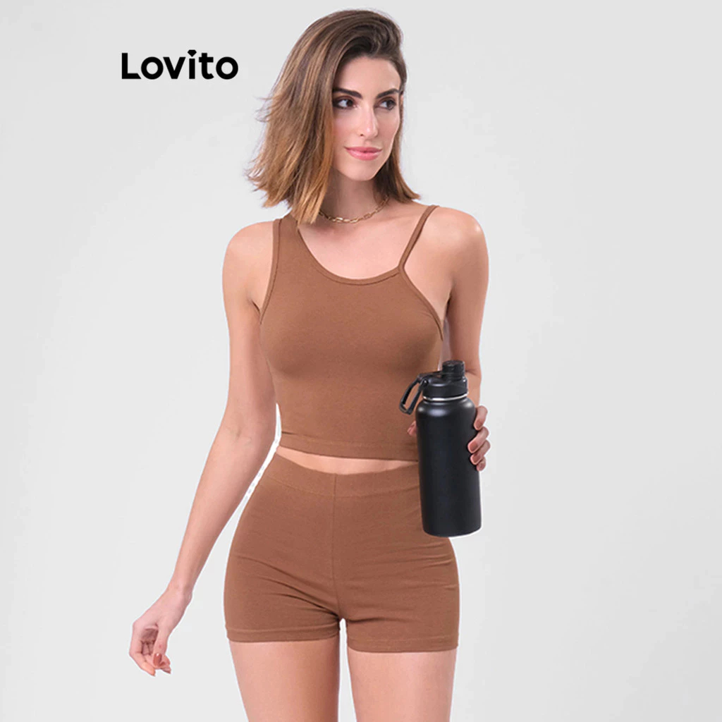 Lovito Top Esportivo Um Ombro e Alcinha LB25BRL054 em Oferta na Shopee