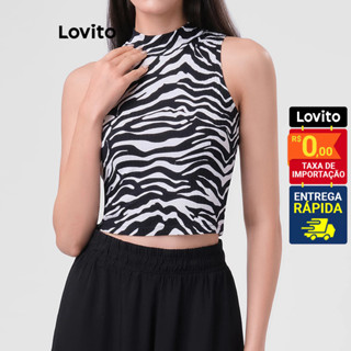 Lovito Top Casual de Zebra para Mulheres LBRL015 em Oferta na Shopee