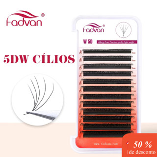 Fadvan 5D W Extensões De Cílios Em Forma De 0.07 C/D Faux Mink Natural Pestanas Profission...