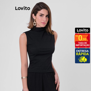 Lovito Elegante Regata Lisa para Mulheres LB1BRL027