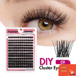 FADVAN DIY Cluster Lashes 240 Pcs Volume De Extensão De Pestanas De Cílios Naturais Lehgth 8-16mm Mink In Tray