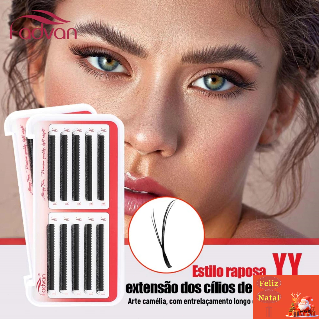 FADVAN Cílios Fox YY 3DW 4DW 5DW Falso Mink Preto Natural Brasileiro Macio De Volume Pré-Fabricados em Oferta na Shopee