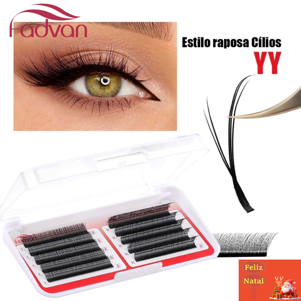 FADVAN yy Lashes Fox Style Extensão De Cílios Nova Forma Tece Do volume Brasileiro