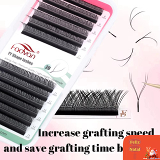 Fadvan YY 8 Ao 13mm Forma Preto Marrom Cílios Extensões Dois Ponta Cílios C/D mix em Oferta na Shopee