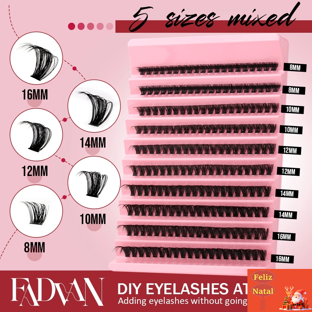 FADVAN 200 Fãs DIY clusters Cílios Extensão dos cílios 20D 30D 40D 80D Conjunto de pestanas Falsos