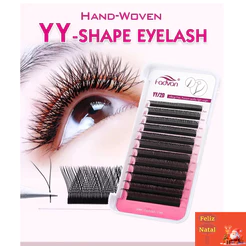 Pestanas Fadvan YY Shape Lashes Faux Mink Natural Brasileiras Suaves Premade Volume De Ventilador
