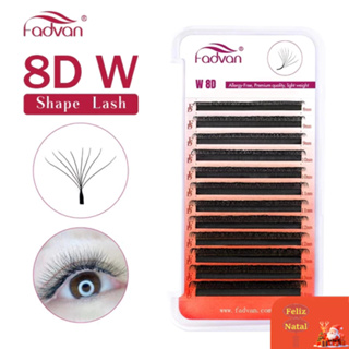 FADVAN Pestanas Reais 8D W Em Forma De Cílios Extensão Falsas 0.07C/D mix8-15mm De volume Brasileiro em Oferta na Shopee