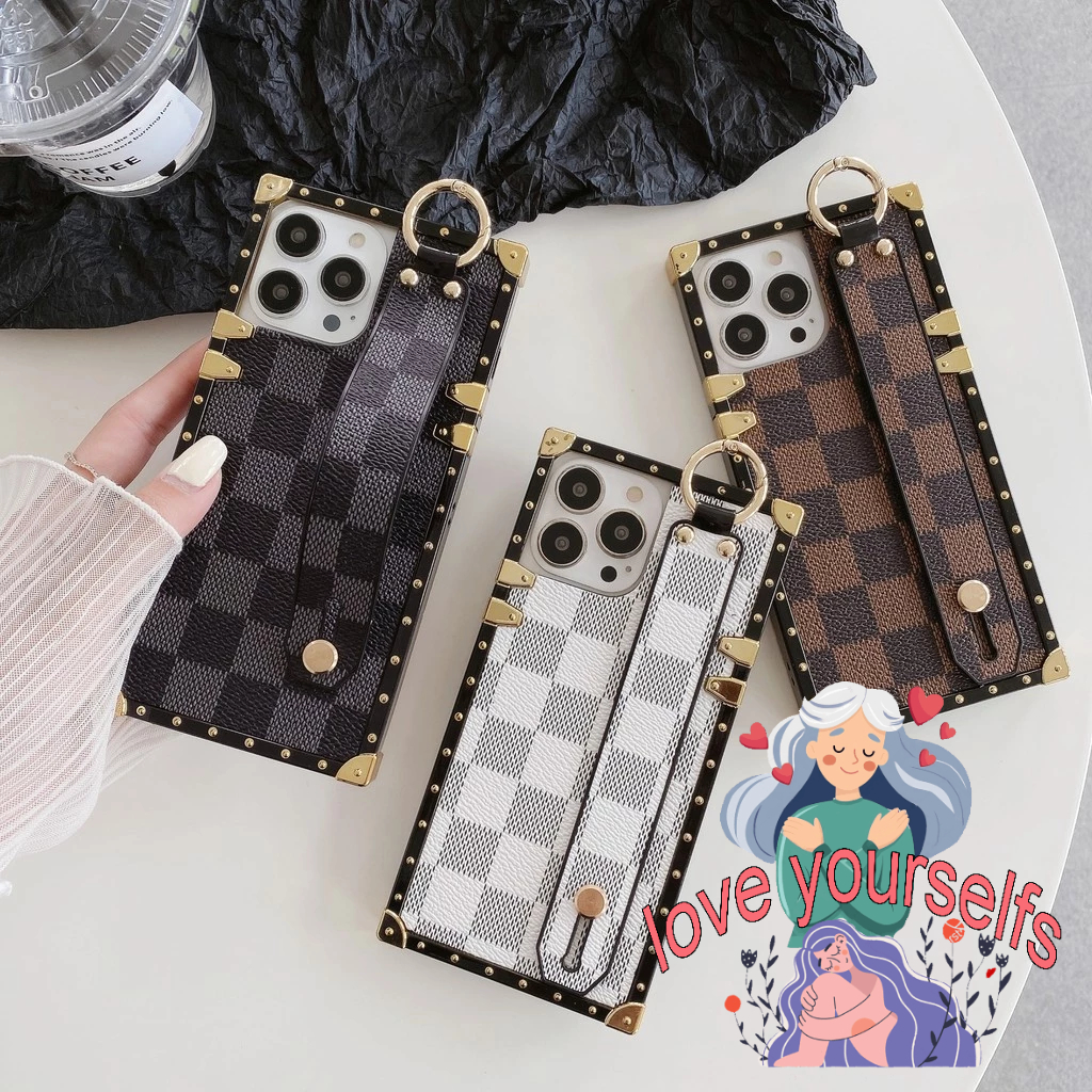 capinha de luxo couro com Pulseira capinha iphone 13 12 11 14 15 16 promax choque Premium couro Pulseira capinha celular