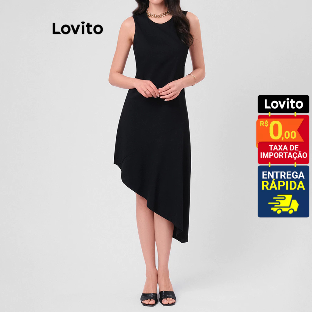 Lovito Vestido Casual Simples para Mulheres LB42BRL071