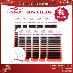 10 Peças Fadvan Lashes Real 6D W Extensões De Cílios Preço De Atacado Do Fabricante