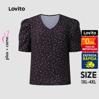 Lovito Blusa Plus Size Curve Casual Heartshape para Mulheres LB35BRL064 em Oferta na Shopee