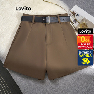 Lovito Casual Shorts Feminino Liso LNE29232