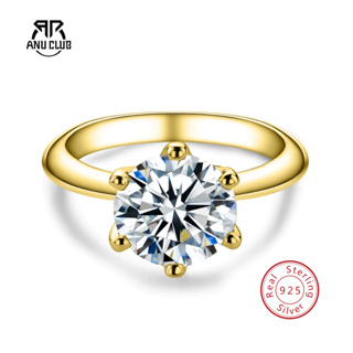 AnuClub Aliança Moissanita Corte circular 2~3ct D/VVS1 Prata 925 - Kit Aniversário Compromisso Frete Grátis em Oferta na Shopee