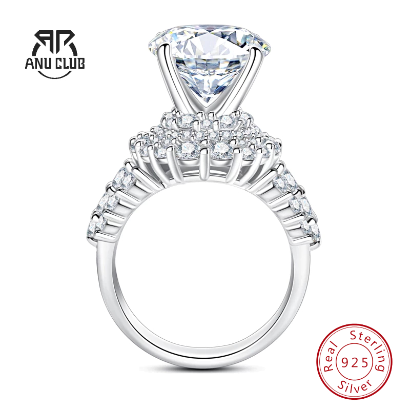 AnuClub Anel de Casamento Moissanite 3ct（9MM） D/VVS1 Prata 925 - Kit Aniversário em Oferta na Shopee
