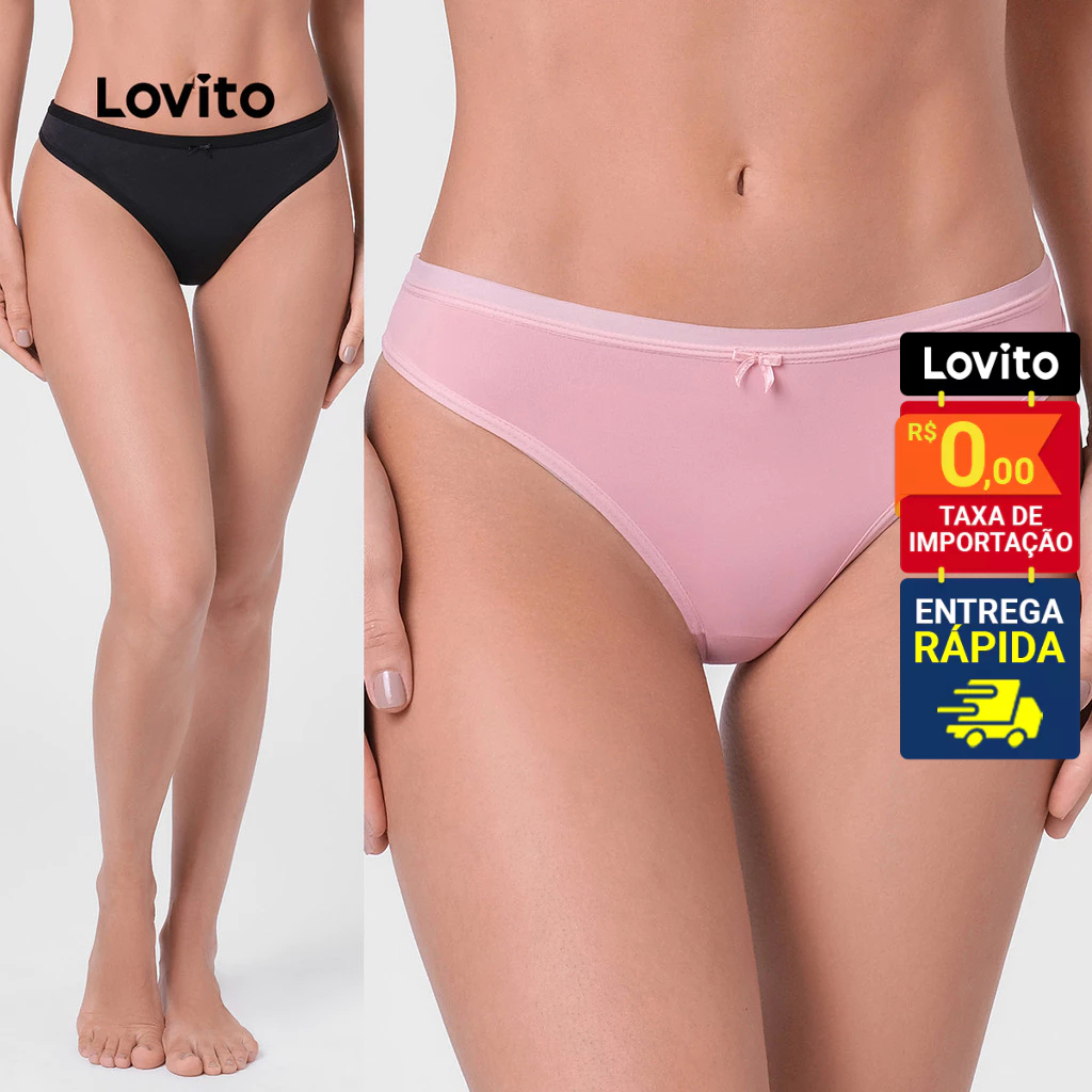 Lovito Kit Feminino Calcinhas com Três Peças LB357BRL386 - Women Clothes