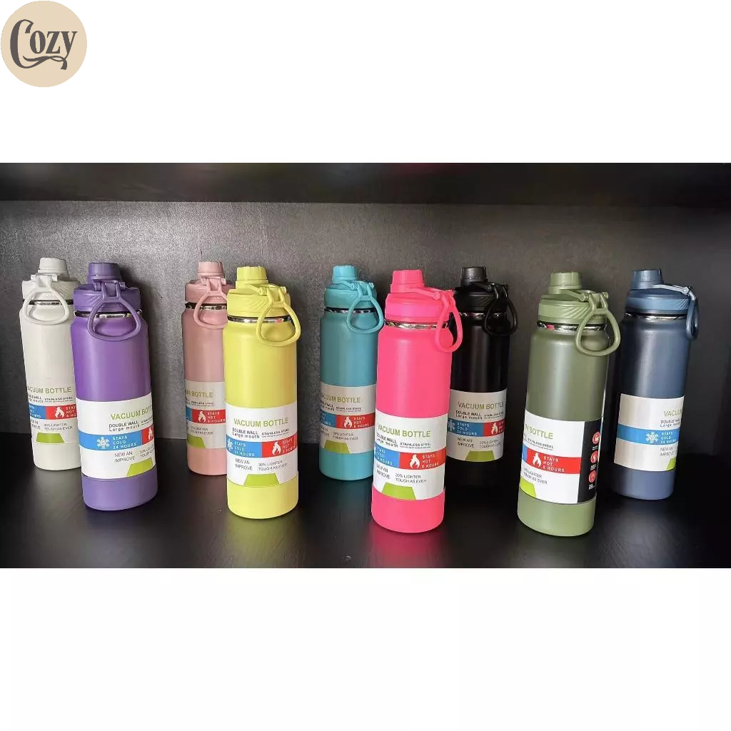 Garrafa Térmica com CAPA Protetora 600ml 800ml 1000ml Espacial Quente & Frio Com Isolamento De Inox Grande Capacidade