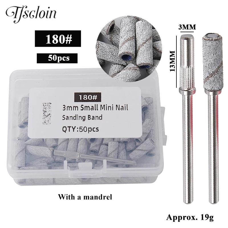50 Pçs/Caixa 3mm Mini Bandas De Lixa Com 1 Eixo Prego Brocas Mandril Conjuntos Acessórios Manicure Elétrica Ferramenta R em Oferta na Shopee