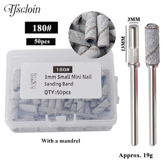 50 Pçs/Caixa 3mm Mini Bandas De Lixa Com 1 Eixo Prego Brocas Mandril Conjuntos Acessórios Manicure Elétrica Ferramenta R em Oferta na Shopee