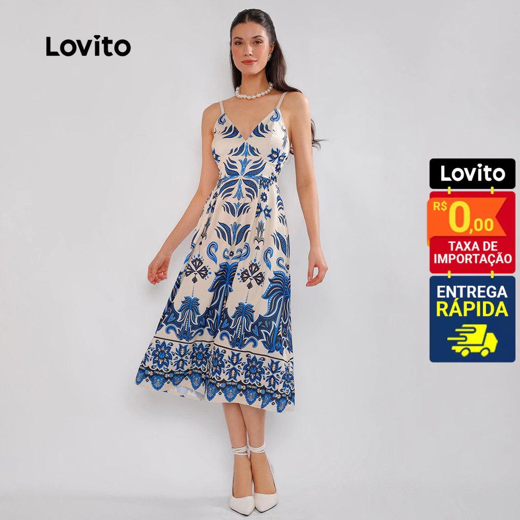 Lovito Bossa | Vestido Casual com Estampa Paisley Feminino LB375BRL404