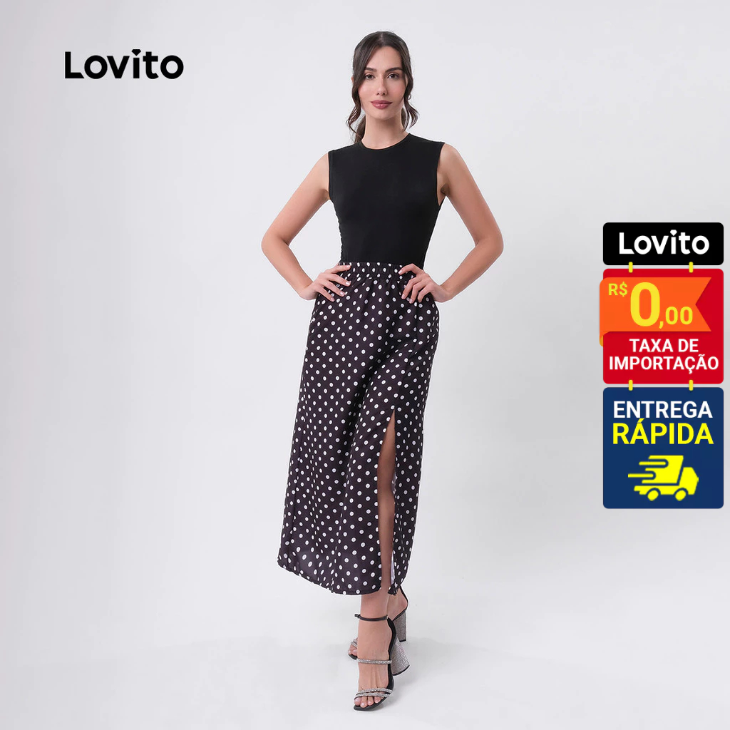 Lovito Saias Fofas com Poás para Mulheres LB381BRL410