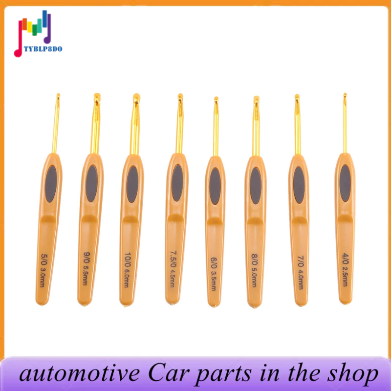 8 Pçs Conjunto De Gancho De Crochê Artesanal Pontos Ferramenta De Costura Casa Agulhas De Tricô Liga De Alumínio DIY Por em Oferta na Shopee