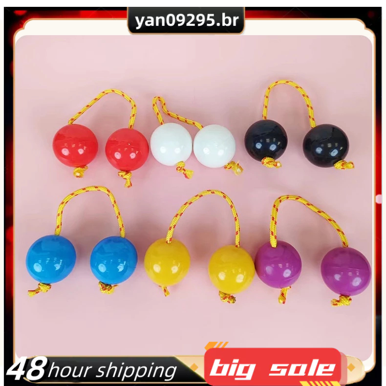 1 Par De Instrumento De Bola Rítmica De Ovo De Areia Chocalho Agitador Africano Amarelo