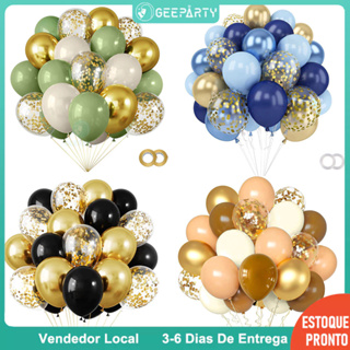 GeeParty - 32 Unidades Balões de Confete Metálico Retrô  para Festa de Casamento, Aniversário e Eventos Especiais em Oferta na Shopee