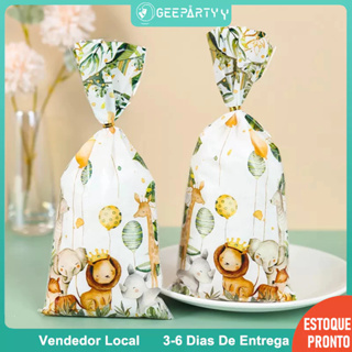 GeeParty 20 Peças Animal Selvagem Um Biscoito Biscoitos Saco De Doces Festa De Plástico Para Selva Safari Decorações Ani em Oferta na Shopee