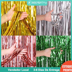 GeeParty Kit 1/2/3 1*2M Cortina De Chuva Com Franjas Metálicas Para Cenário De Festa De Aniversário , Decorações