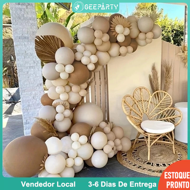 GeeParty - 115 Unidades Garland de Balões em Bege Vintage  para Festa em Oferta na Shopee